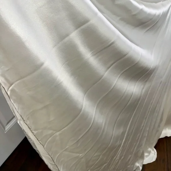 Sherri Hill Elegant White Pageant Gown w/ Large Blue & Clear Rhinestones - Picture 10 of 17